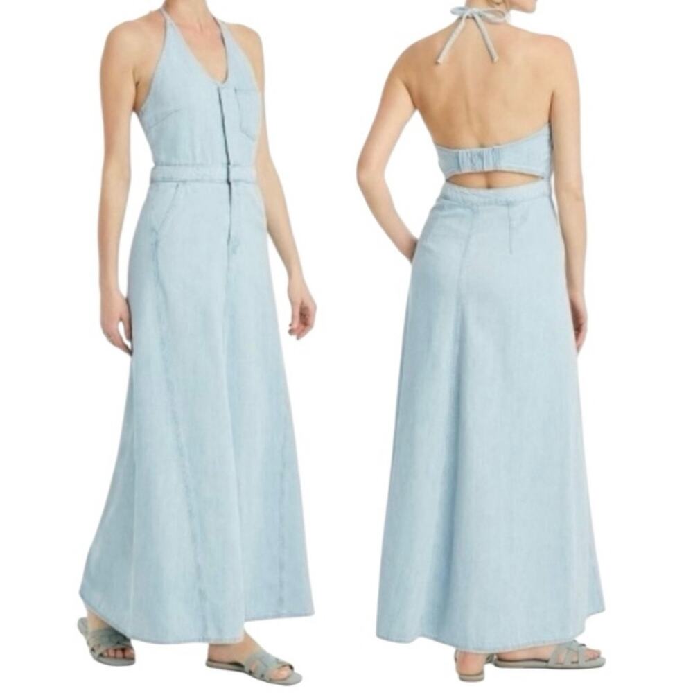 Universal Thread Light Blue Halter Maxi Dress